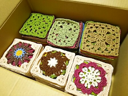 手編みブランケット フェリシモ フレンチポップ気分 かぎ針編み