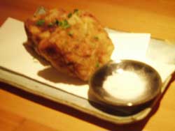 松:竹の子と地鶏のとろろ揚げ