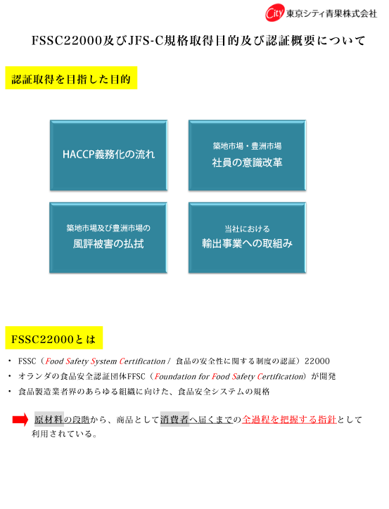 FSSC22000及びJFS-C規格について1