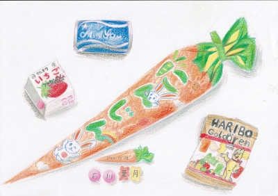 キャンディのお花が咲きました　手のひらサイズ　水彩画原画 キャンディのお花が咲きました 手のひらサイズ 水彩画原画 私