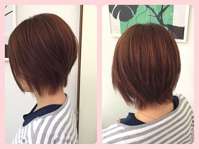 春ヘアカラー 桜 さくら ピンク ショートボブ