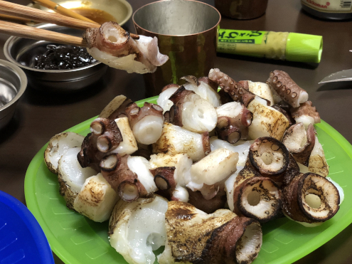 克上魚類の炙りタコ刺し