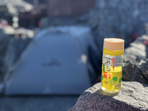 すだち酎とテント場