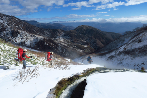 白馬鑓温泉下山