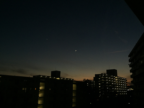 iKlipを使って撮った月と金星