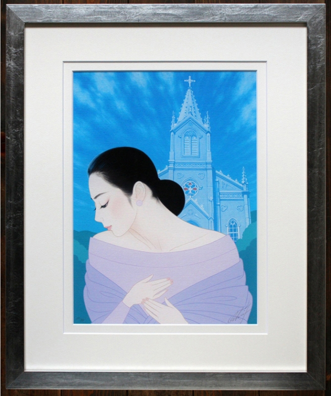 7/01 鶴田一郎・版画「殉教の島 天草」祝・世界文化遺産登録