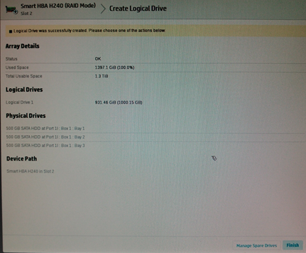 HP ProLiant DL160 Gen9 RAID設定