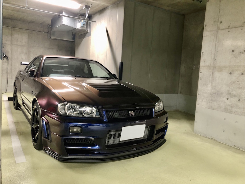 久々にR34で！天気が良いので、ヘッドライト日焼けしないよう