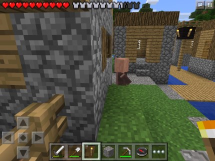 Minecraft Pe ついに 村人のいる村を発見 しかし 次々に村から逃走する村人たち ヘビメタパパと子鉄な息子のゲーム日記