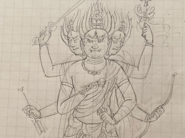 三宝荒神を描く | 松久佳遊 祈りの世界－仏画と仏像