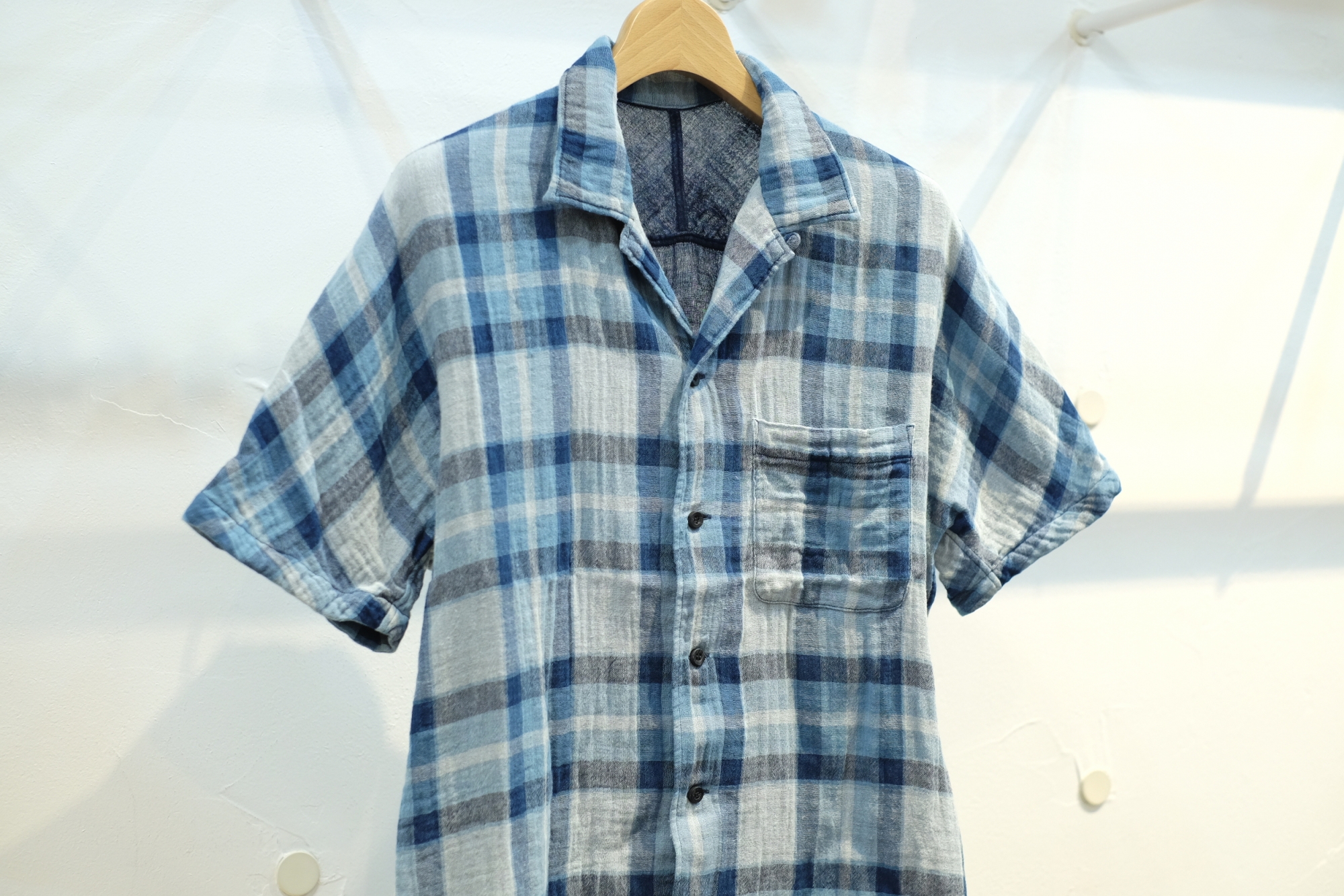 KUON（クオン）　ストライプパッチワーク　レギュラーカラーシャツ 24in-rm-sh61800_040.jpg