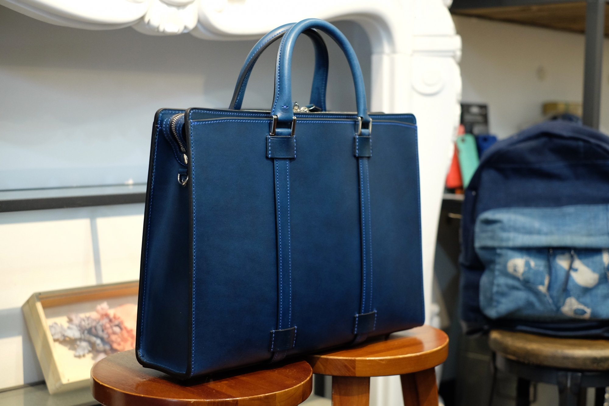 ★極美品★ルボナー ブッテーロ 天ファスナー ブリーフケース ボルドー 大容量 ☆極美品☆ルボナー ブッテーロ 天ファスナー ブリーフケース