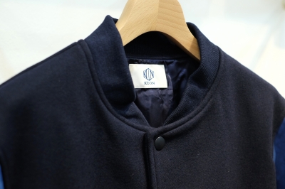 KUON（クオン）　袖レザー・メルトンブルゾン（スタジャン） KUON（クオン）の美しさすら感じる、袖レザー・メルトンブルゾン