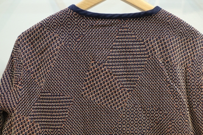 KUON kuon 20ss 刺し子　カーディガン　cardigan KUON（クオン）さんの、良い存在感ある新紋刺し子織カーディガン