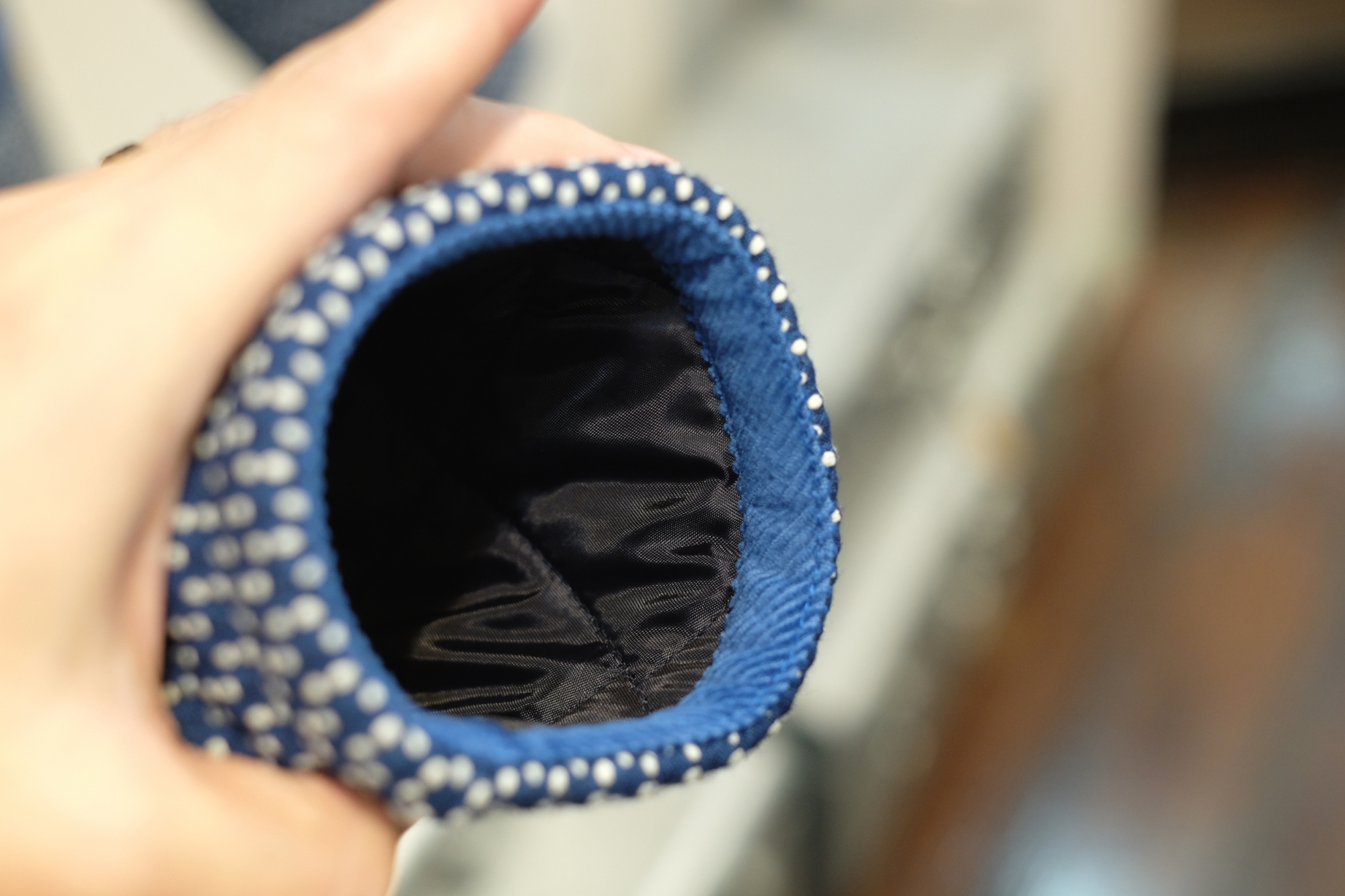 KUON（クオン）×LAVENHAM（ラベンハム）の藍染刺し子キルティング 