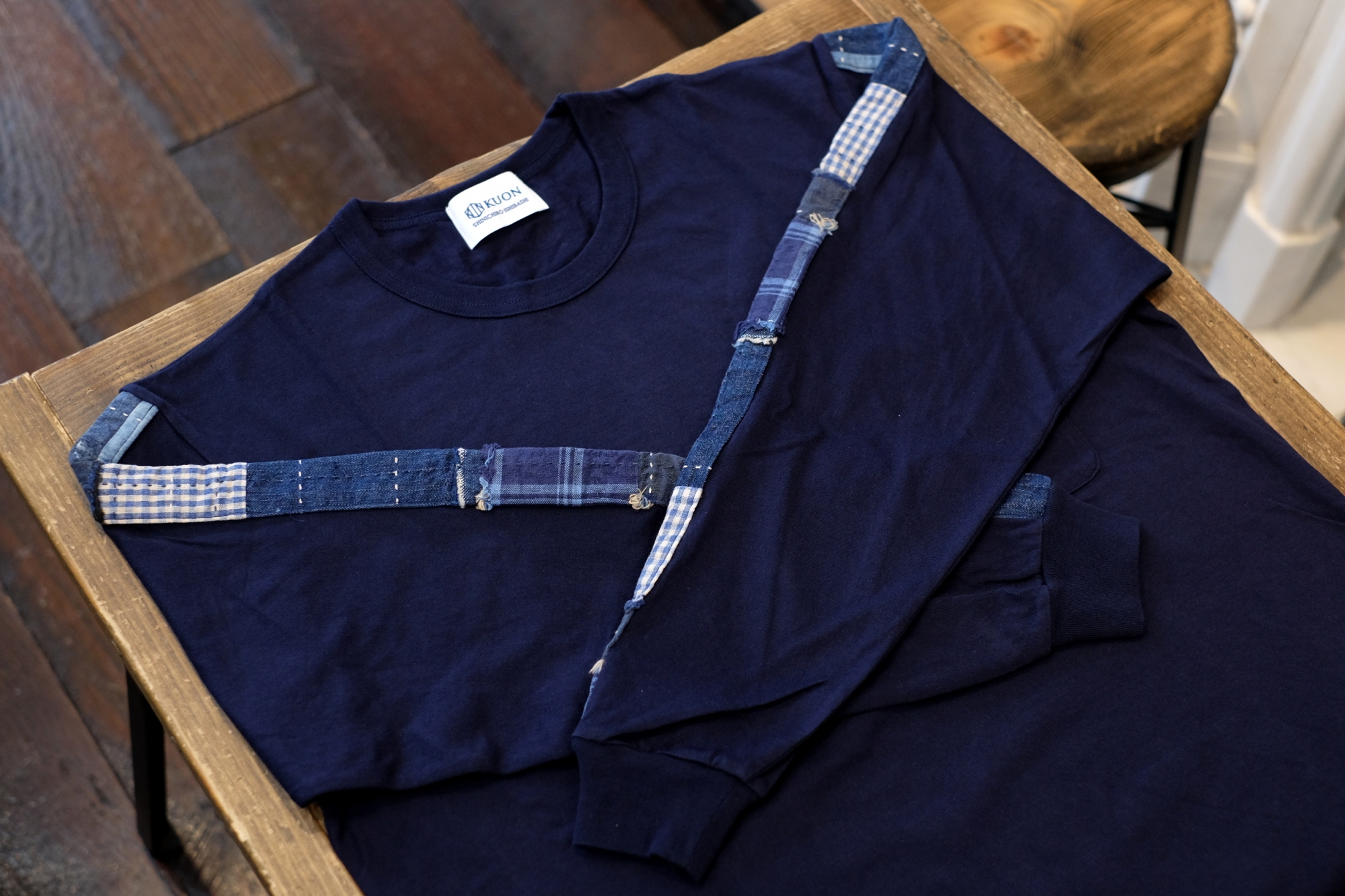 KUON ロンt ブルー Boro Trimmed L/S T-shirt – KUON Tokyo