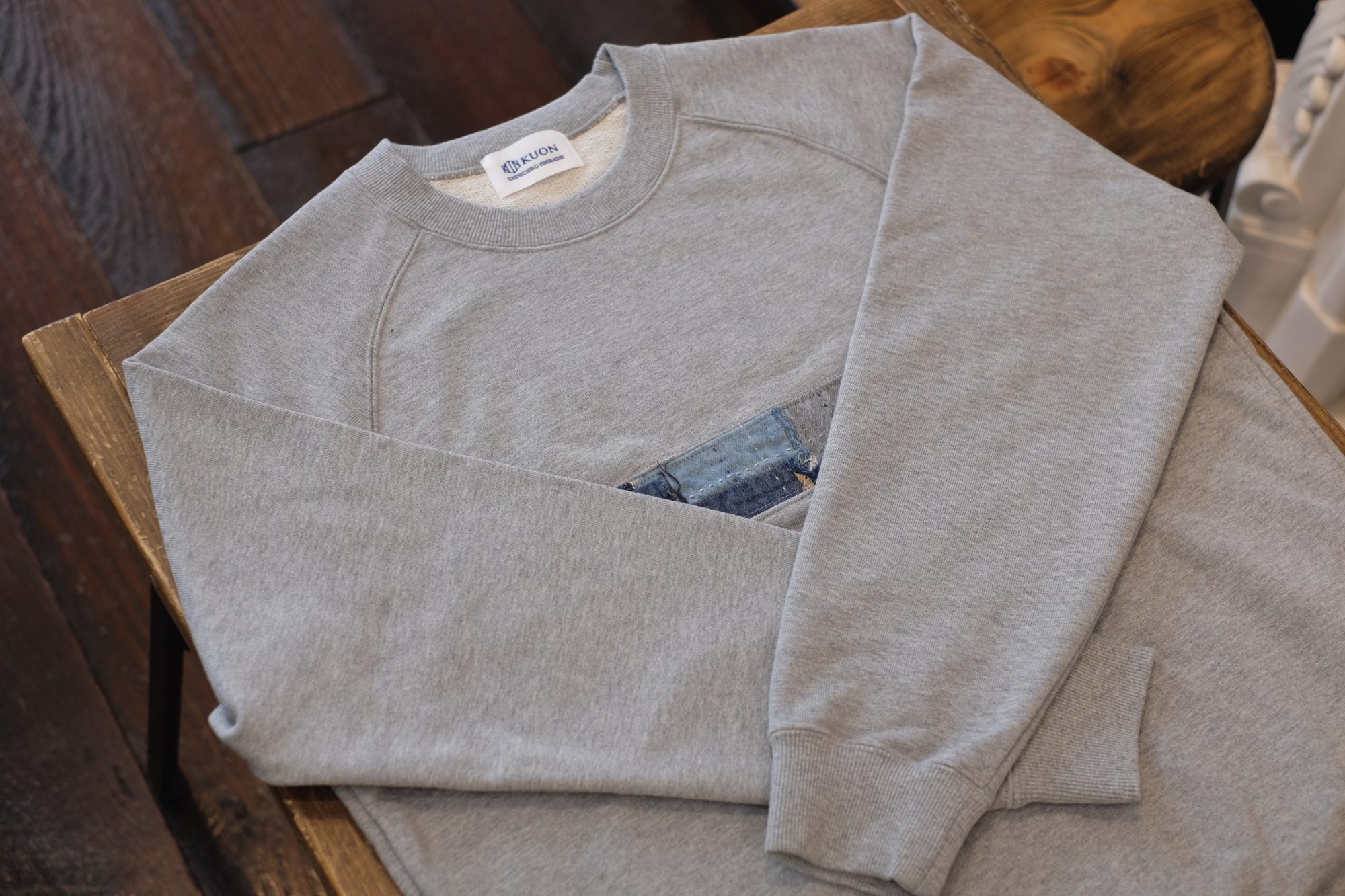 KUON　スウェット BORO Trimmed Sweatshirt – KUON Tokyo