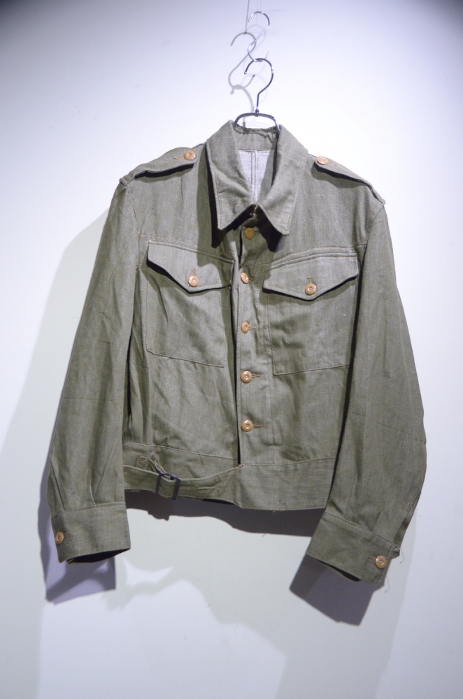 50's Vintage British Army GREEN DENIM Overall Jacket & Trousers 