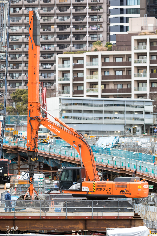 油圧ショベルカー テレスコ式クラムシェル仕様 | Japan Working Vehicles 