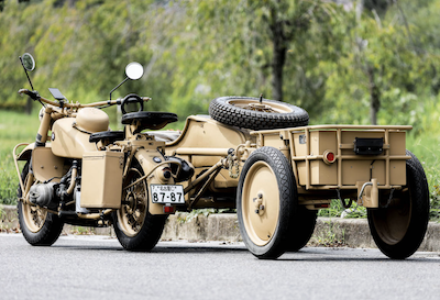 第二次世界大戦時にドイツ軍が使用していたBMW R75サイドカーが