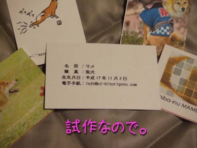 マ名刺。裏面。
