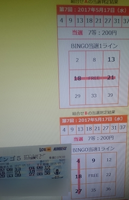 ビンゴ5当たった!2通り同時当選