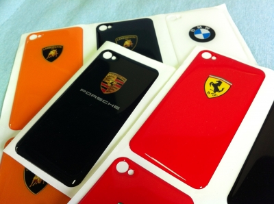 iPhone4/4s用ロゴ入り背面保護カバー(ステッカー)