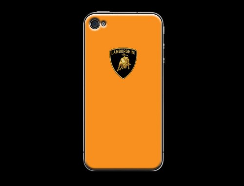 iPhone4/4s用ランボルギーニロゴ入り背面保護ケース(カバー) オレンジ