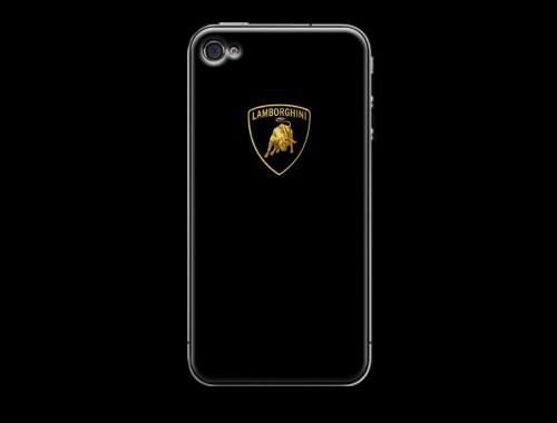 iPhone4/4s用ランボルギーニロゴ入り背面保護ケース(カバー) ブラック