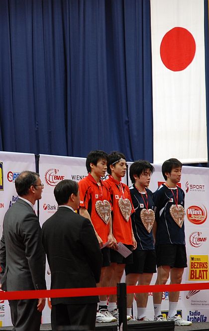 バドミントン2009オーストリア国際男複、川前直樹+佐藤翔治選手優勝、廣部義輝+小宮山元選手準優勝