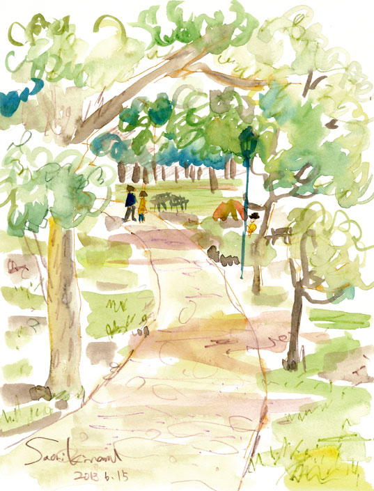 砧公園 屋外スケッチ