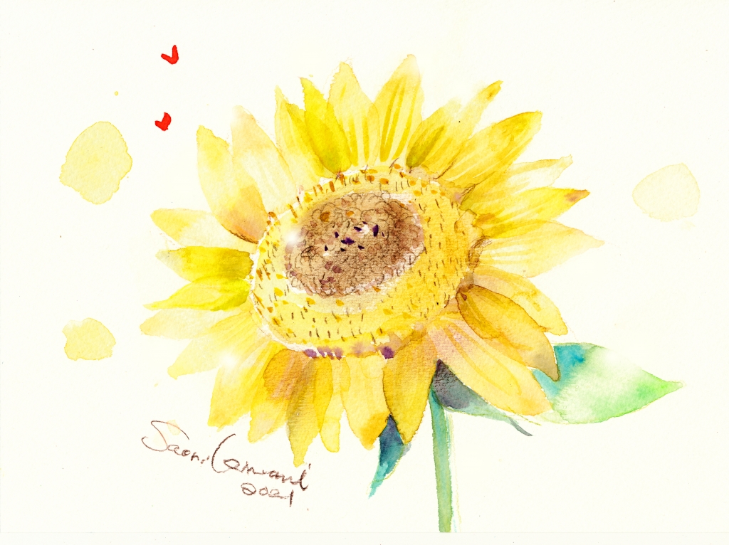 Sunflower』絵画 水彩画 イブト Sunflower』絵画 水彩画 イブト