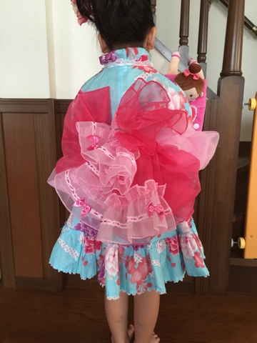 京都瑠璃雛菊☆子ども浴衣　天使の帯　髪飾り　帯板　帯飾りセット