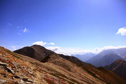 常念山脈の稜線