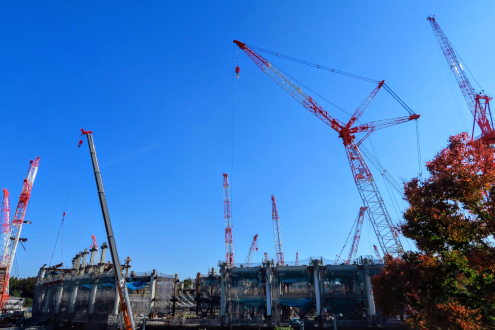新国立競技場の工事の様子