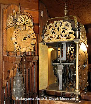 イギリスより新収蔵のランタン時計(Lantern Clock)