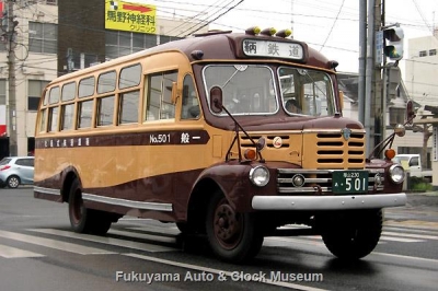 鞆鉄道のボンネットバス・いすゞBX341(1958年式,新日国工業) 3月20日撮影、野上町内走行風景【クリックで大きく表示】
