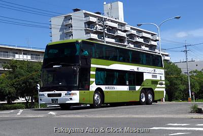 第15回ひろしまバスまつり 広島電鉄の三菱ふそうMU612TXエアロキング試乗会走行風景 商工センター6丁目(東)交差点において