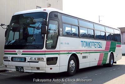 鞆鉄道の三菱ふそうU-MS826Pエアロバス(1995年式,三菱自動車工業,社番F5-266,福山230あ266)