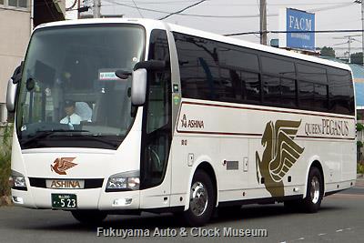 アシナトランジットの三菱ふそうBKG-MS96JP エアロクィーン(2008年式,三菱ふそうバス製造,福山200か523)