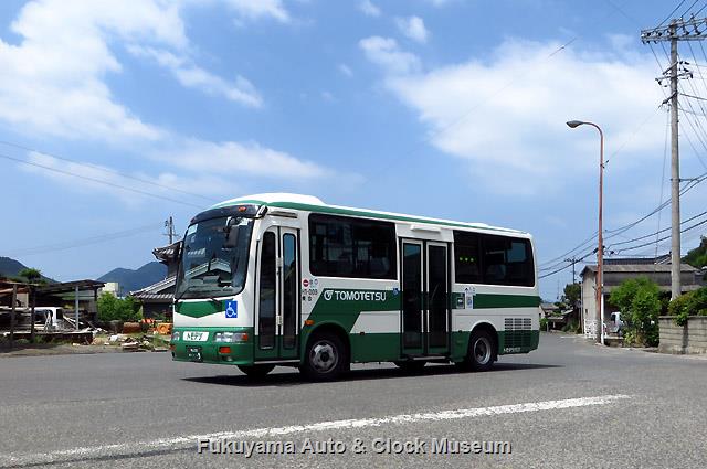 鞆鉄道沼南線本務車 H1-009 福山230あ9 日野BDG-RX6JFBA リエッセ(ジェイ・バス,2011年式) 2014年5月23日(金)10:10松永駅南口発→11:00鞆車庫着便での運行時 阿伏兎停留所において10:47撮影 鞆鉄道沼南線本務車 H1-009 福山230あ9 日野BDG-RX6JFBA リエッセ(ジェイ・バス,2011年式) 2014年5月23日(金)10:10松永駅南口発→11:00鞆車庫着便での運行時 阿伏兎停留所において