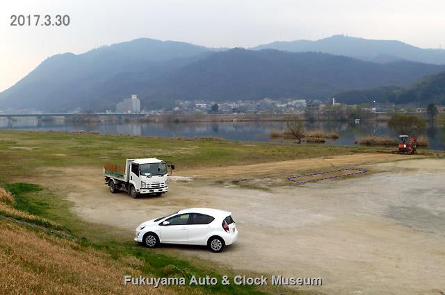 芦田川左岸の河川敷にあったゴルフ練習場の撤去工事完了状況 2017年3月30日撮影 芦田川左岸の河川敷にあったゴルフ練習場の撤去工事完了状況 2017年3月30日撮影