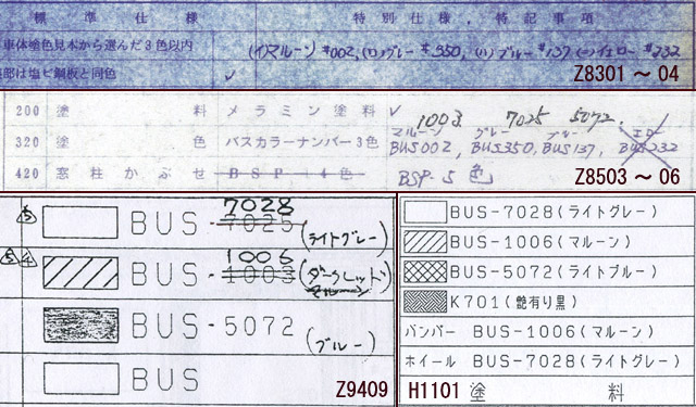 井笠鉄道向け車両製作仕様書 外装色番号記載箇所の抜粋集 井笠鉄道向け車両製作仕様書に記載の外装色番号記述箇所抜粋集