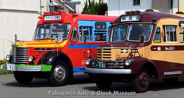 今年わしら還暦じゃけ〜!! 鞆鉄道のボンネットバス・いすゞBX341と当館の日野BA14 2017年4月16日撮影