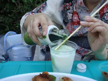 抹茶カクテル作成