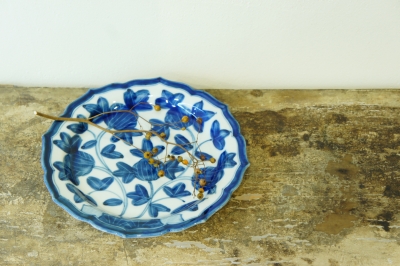 樋山真弓⭐️ 五寸皿（染付鹿文）　九谷焼　作家⭐️3枚 樋山真弓⭐️ 五寸皿（染付鹿文） 九谷焼 作家⭐️3枚 樋山真弓⭐️ 五