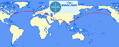 PanAm Around the world map