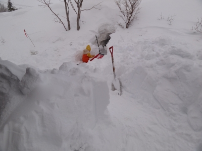 除雪作業中