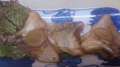 しまあじのカマ煮付け