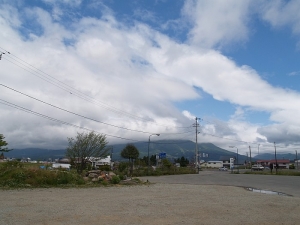 雲被りの磐梯